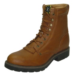 Twisted X MSL0002 for $124.99 Men's' Lace Up Work Boot with Peanut Oiled Leather Foot and a Round Steel Toe